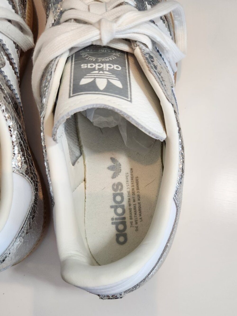 Adidas Samba silver metallic tennis athletic shoes - Picture 5 of 11